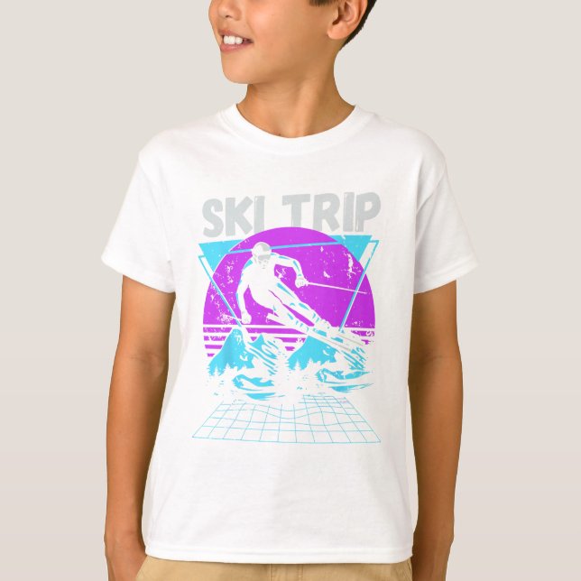 Camiseta Ski Trip 2025 - Matching Family Snow Skiing Vacati (Frente)