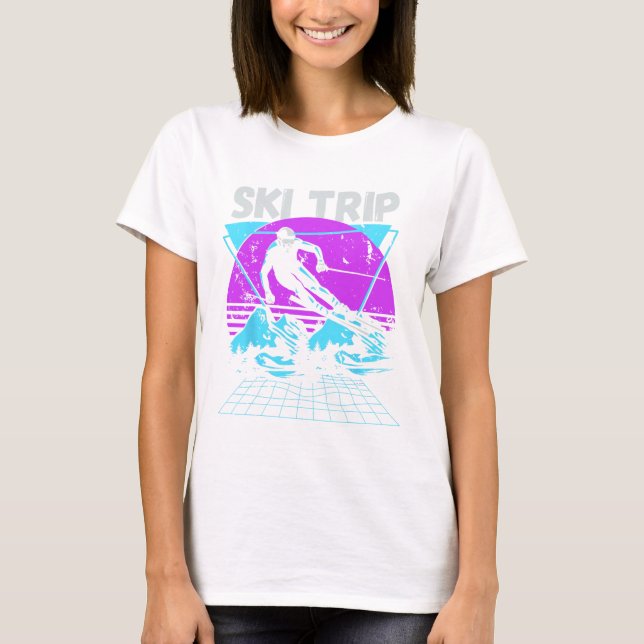 Camiseta Ski Trip 2025 - Matching Family Snow Skiing Vacati (Frente)