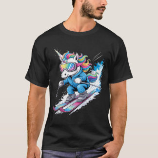 Camiseta Ski Unicorn Winter Sport Skier Funny Skiing _2 