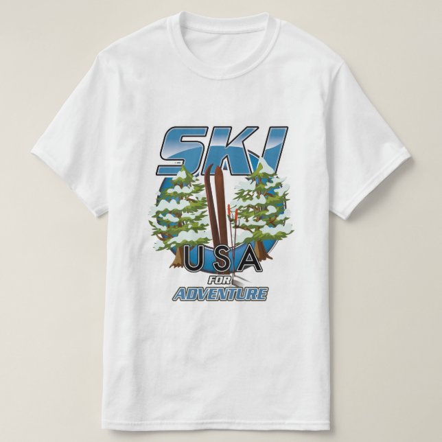 Camiseta Ski USA Para logotipo de aventura. (Frente do Design)