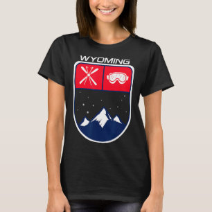 Camiseta Ski Wyoming Mountain Skiing Rastreio Skier Goggle