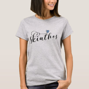 Camiseta Skiathos Heart Design com Bandeira Grega