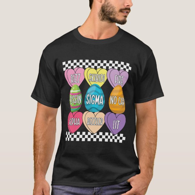 Camiseta Skibidi Easter Eggs Engraçado Rizz Memória Páscoa  (Frente)