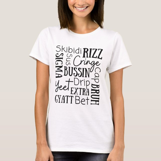 Camiseta Skibidi Rizz Funny Kids Rizz Bussin Gen Z Christma (Frente)