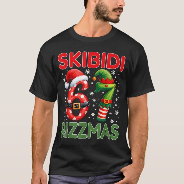 Camiseta Skibidi Rizzmas 67 Christmas Six Seven Xmas Funny  (Frente)