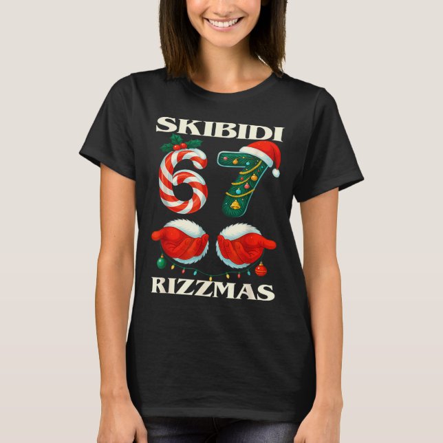 Camiseta Skibidi Rizzmas 67 Christmas Six Seven Xmas Funny  (Frente)