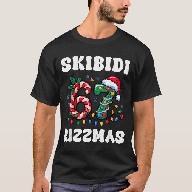Camiseta Skibidi Rizzmas 67 Christmas Six Seven Xmas Funny  (Frente)