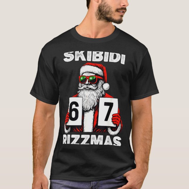 Camiseta Skibidi Rizzmas Christmas 6 7 Funny Santa  (Frente)