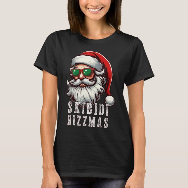 Camiseta Skibidi Rizzmas Natal Santa Feliz Claus Rizz M (Frente)