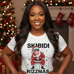 Camiseta Skibidi Rizzmas Papai Noel Vaso Sanitário Natal Di