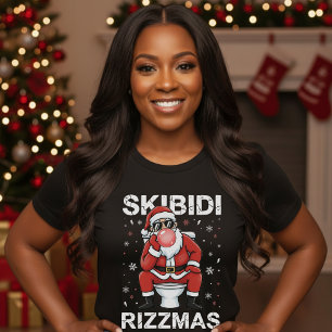 Camiseta Skibidi Rizzmas Papai Noel Vaso Sanitário Natal Di