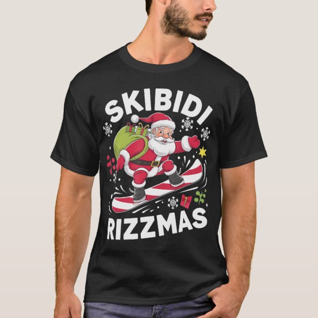 Camiseta Skibidi Rizzmas Santa Clause Conselho de Patinação (Frente)