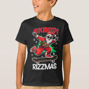 Camiseta Skibidi Rizzmas Santa Rizz engraçado de Natal Skat