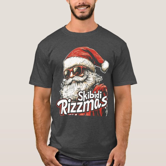 Camiseta Skibidi Rizzmass Engraçado Papai Noel Rizz (Frente)