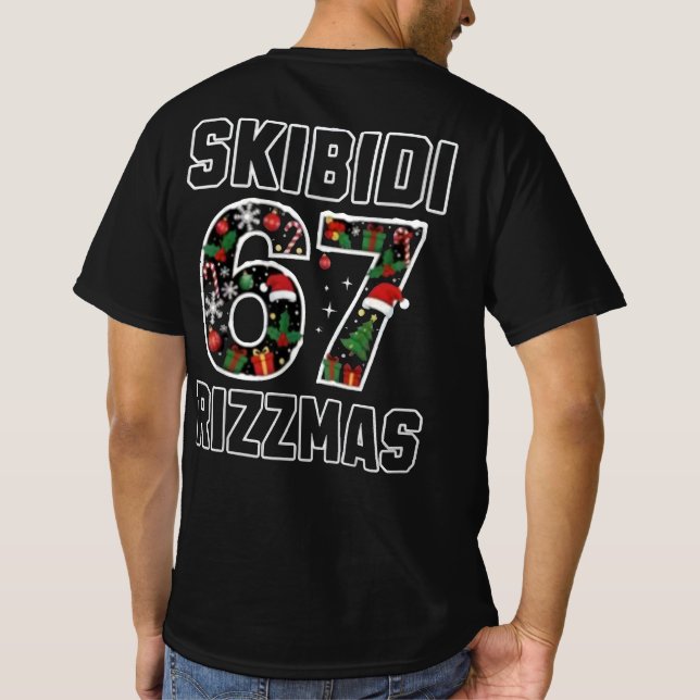 Camiseta Skibidi Six Seven Rizzmas Funny Christmas 2025 Mem (Verso)