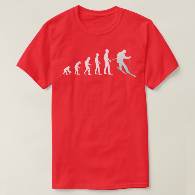 Camiseta Skier Evolution Esqui Snowboard Esportes de invern (Frente do Design)