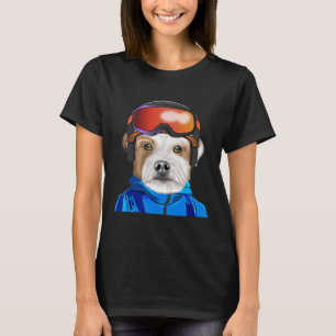 Camiseta Skier Parson Russell Terrier Snowboard Dog