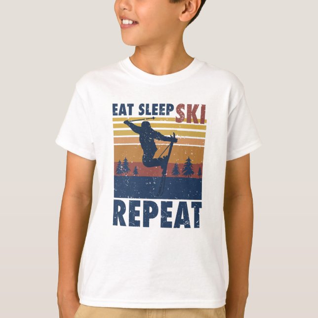 Camiseta Skier Skiing Engraçado Dando Presente (Frente)