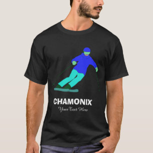 Camiseta Skier Snow Skiing Ski Racing Custom Chamonix