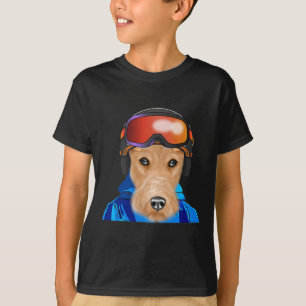 Camiseta Skier Wire Fox Terrier Snowboard Pocket