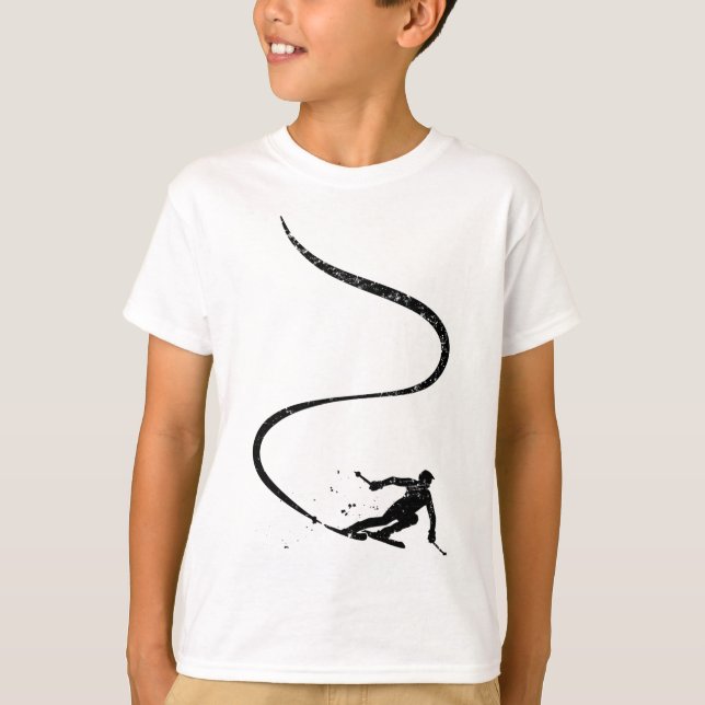 Camiseta Skiers Downhill Mountains Ski Sport Ski Skiing Gif (Frente)