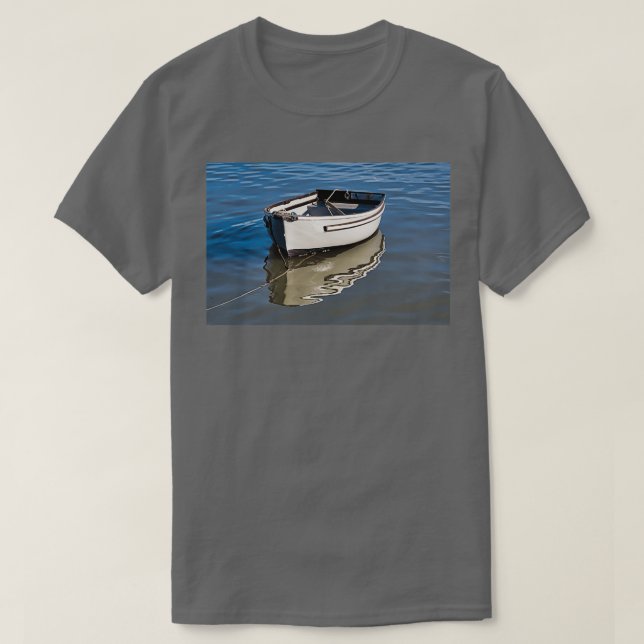 Camiseta Skiff de Cinza Pequena Pálida (Frente do Design)