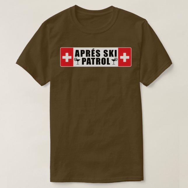 Camiseta Skiing Apres Ski Patrol Skier Winter Sports (Frente do Design)
