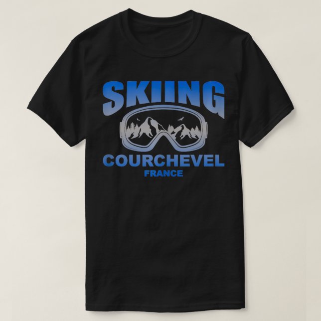 Camiseta Skiing Goggles Courchevel França (Frente do Design)