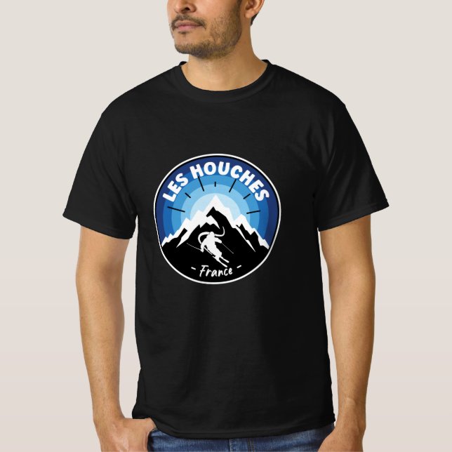 Camiseta Skiing In Les Houches France Blue (Frente)