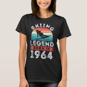 Camiseta Skiing Legend Girls Nascer 1964 60º Aniversário Gi