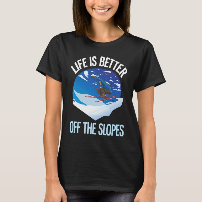 Camiseta Skiing  Off The Slopes  Free Riding (Frente)
