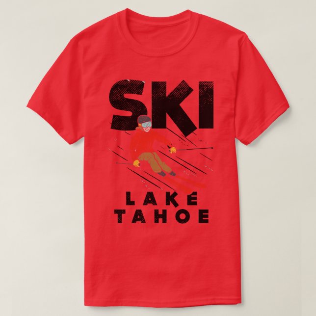 Camiseta Skiing Ski Lake Tahoe (Frente do Design)