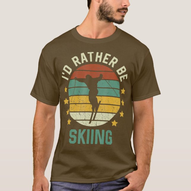 Camiseta Skiing Skiing Lover Id Rather Be Skiing (Frente)