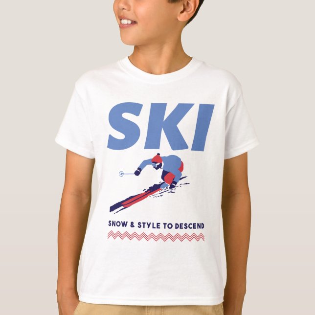 Camiseta Skiing Stylishly Down The Slopes  (Frente)