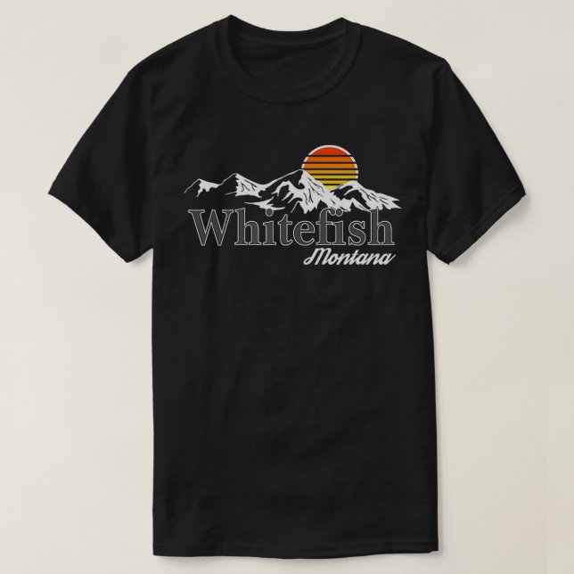 Camiseta Skiing Whitefish Montana Mountain Lover (Frente do Design)