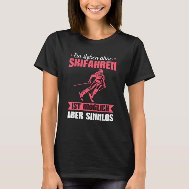 Camiseta Skiing winter sports ski slopes biathlon skier (Frente)