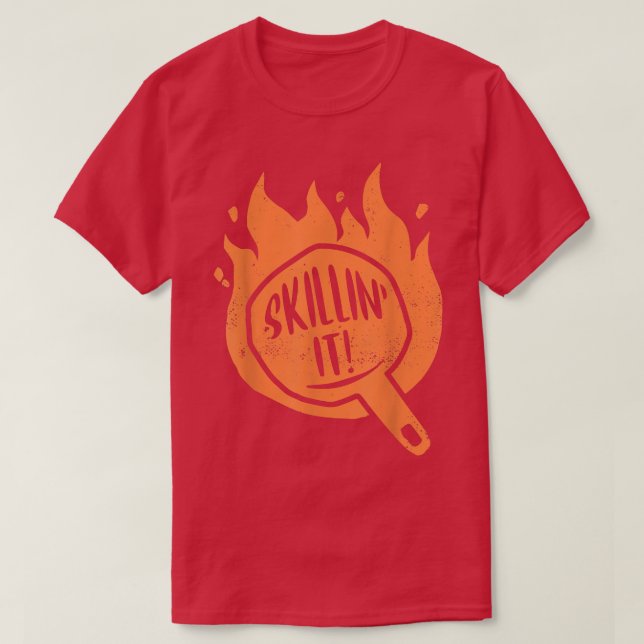 Camiseta Skillet It Skillet Cozinhar Cast Iron Skillet (Frente do Design)
