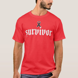 Camiseta Skin Cancer Awareness Survivor Black Ribbon Gift2
