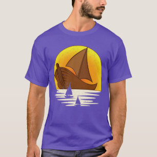 Camiseta Skipper Sea Sunset Sail Boat Sailor