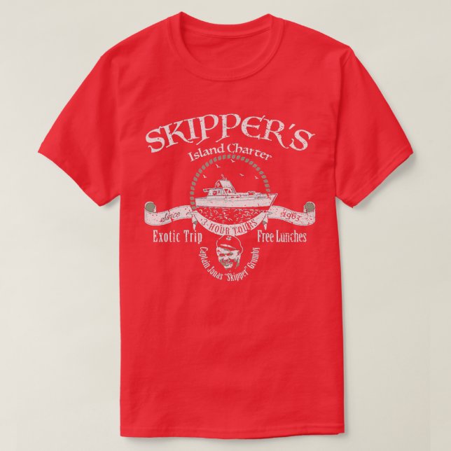 Camiseta Skippers Island Charter3 Hour Tour A Retro Classic (Frente do Design)