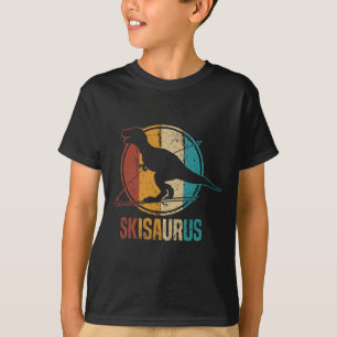 Camiseta Skisaurus Dinossauro Engraçado Esquiar Ski Dinossa