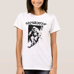 Camiseta Skisquatch Esqui Retro Pé Grande Esqui Vintage Sas