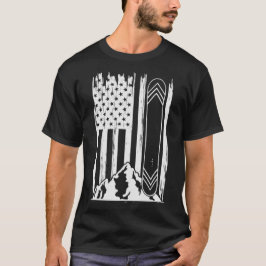 Camiseta Skiting Snowboard American Flag
