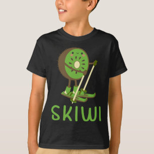 Camiseta Skiwi Kiwi Ski Skier Frutas de Fruta de inverno Ap