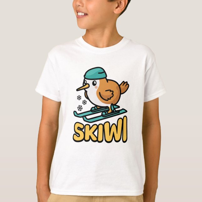 Camiseta Skiwi! Pun De Kiwi De Esqui Bonito (Frente)