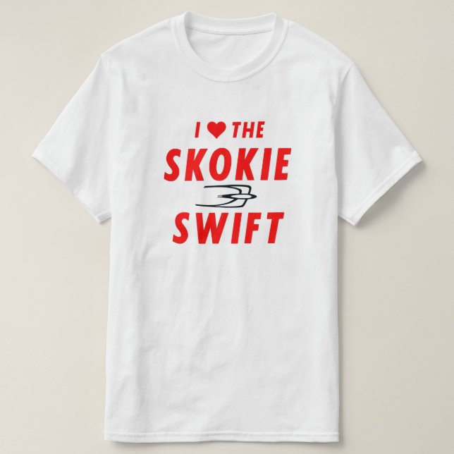 Camiseta Skokie Swift, Linha Amarela, Trânsito Rápido CTA (Frente do Design)