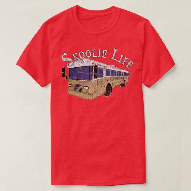Camiseta SkoolLife Bus Conversion Nomad Lifestyle Vintag (Frente do Design)