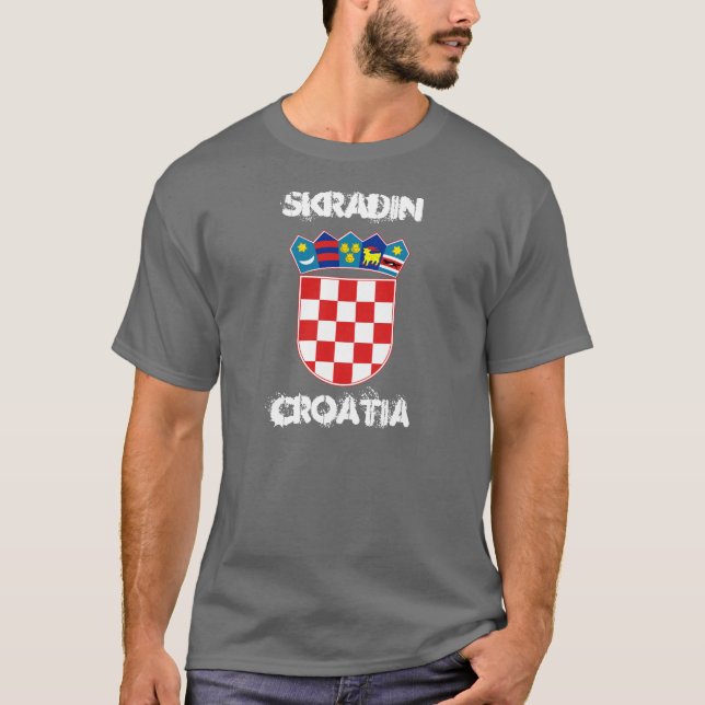 Camiseta Skradin, Croácia com casaco de armas (Frente)