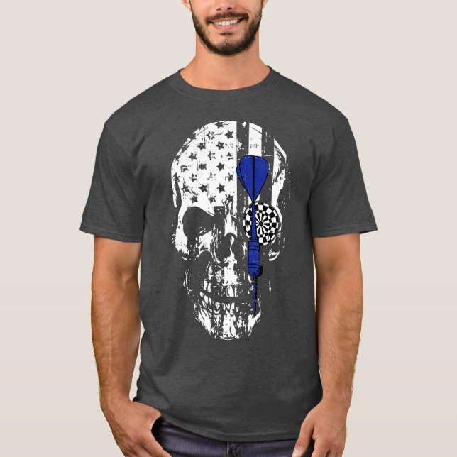 Camiseta Skull American Flag Darings Conselho Jogando Espor (Frente)