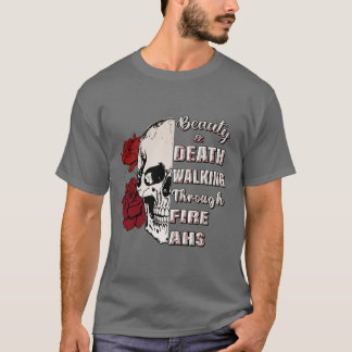 Camiseta Skull and Rose Graphic Shirt – Gothic Quote Tee